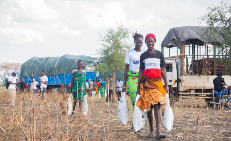 African children receiving aid from Western Christian organization, highlighting complex dynamics of international humanitarian assistance