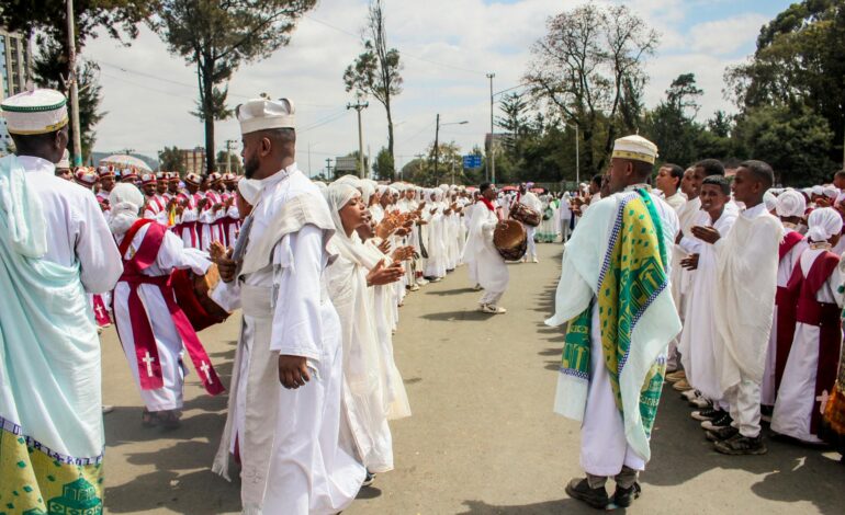 Traditional African spiritual practices being suppressed by Christian missionaries, representing cultural erosion